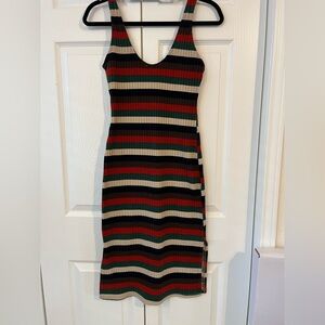 Lulu's sweater Multicolor Striped Midi Dress SM